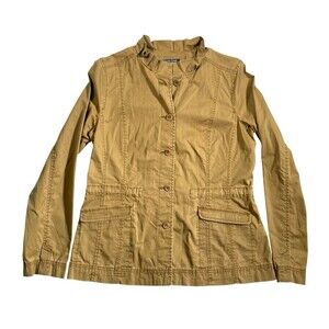 EILEEN FISHER Ruffle Collar Jacket Chore Style Utility Size‎ PMed Stand Collar